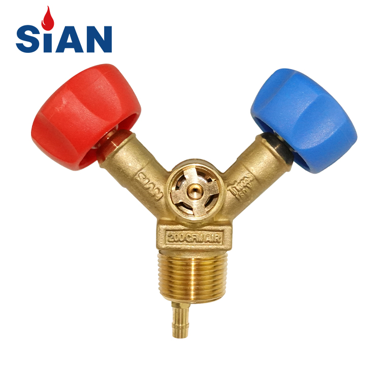 Vanne de cylindre SIAN R22 Double Freon Valve de commande de poêle à gaz réfrigérant 